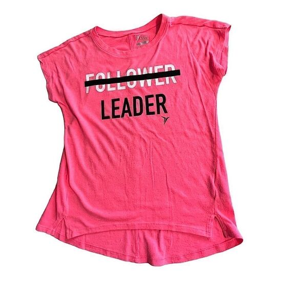 🌴 Old Navy Active ‘Follower/Leader’ Graphic Tee L/10-12 Girls - Picture 1 of 7